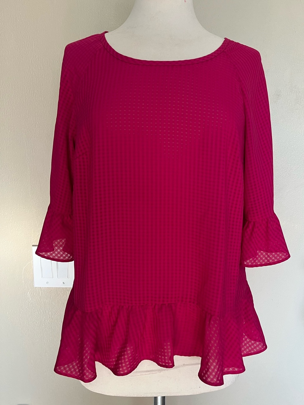 a new day Women's Magenta Ruffle-Hem Tunic
